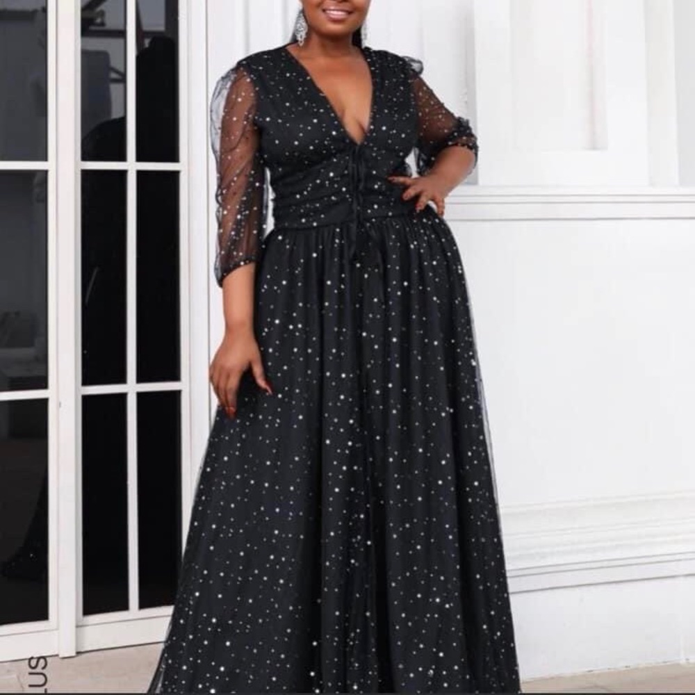 black dress with stars and moons